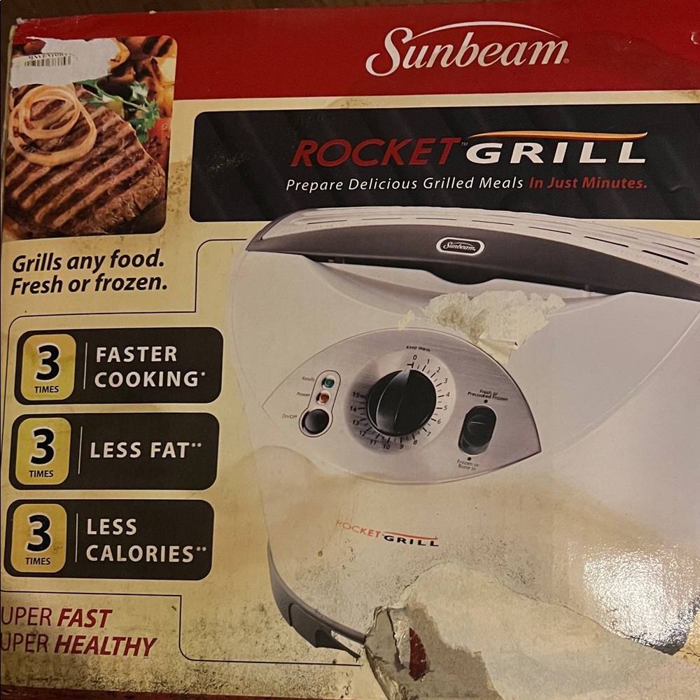 Sunbeam Rocket Grill with Black and Cream Design